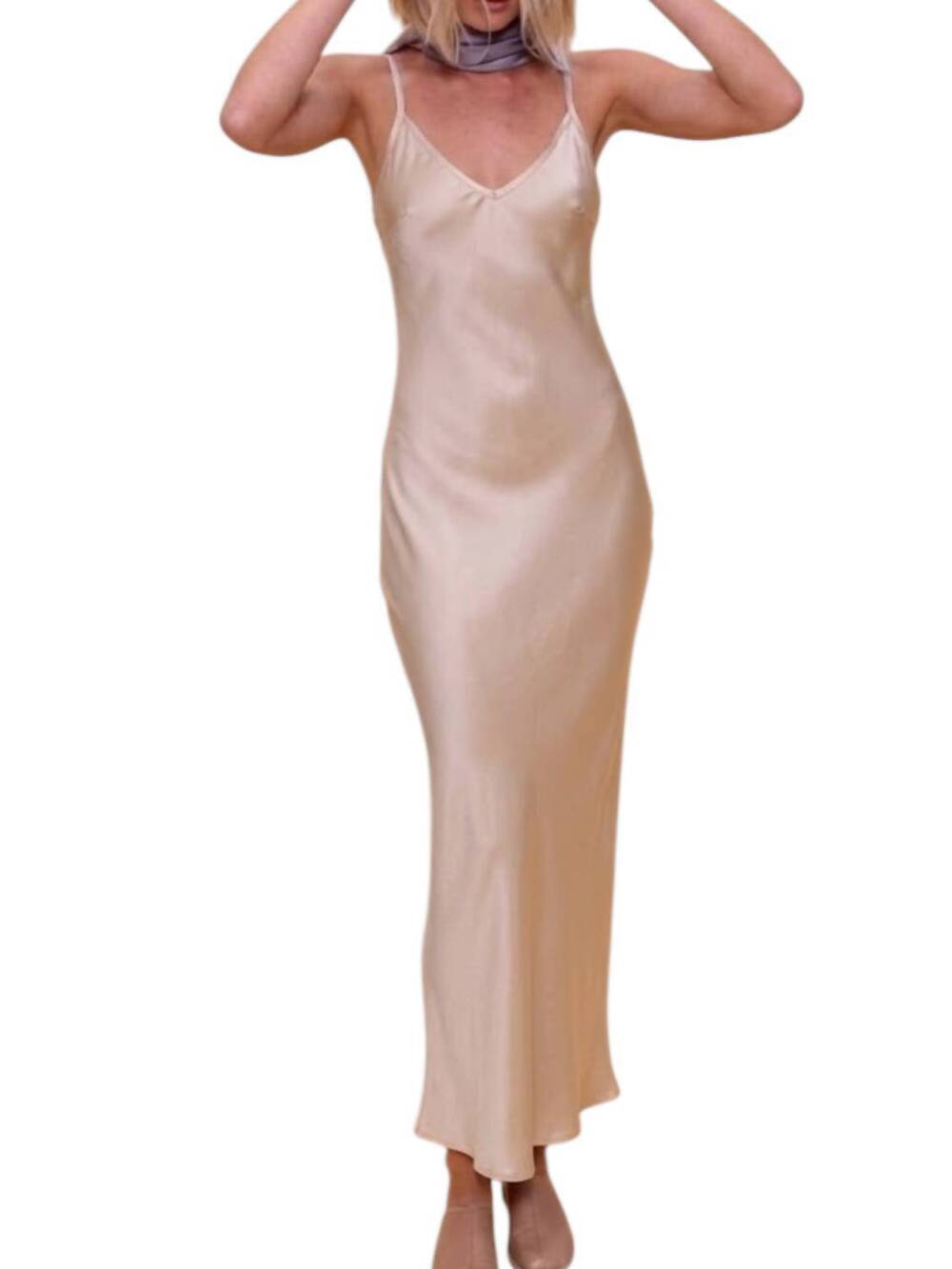 NEW CALI DREAMING jones slip dress in mask beige